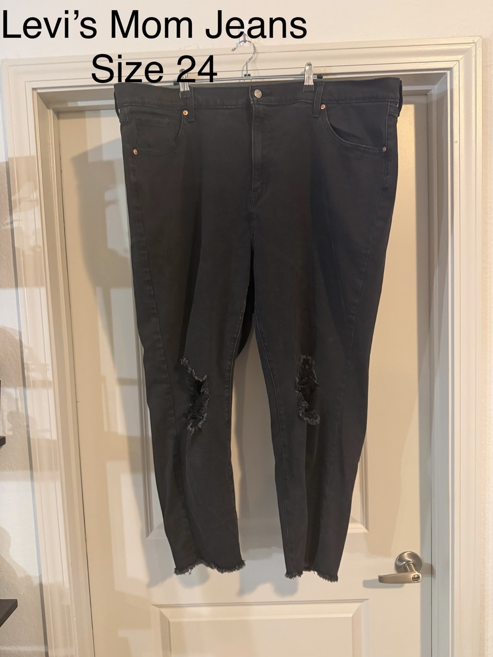 Levi's Black Distressed Mom Jeans
